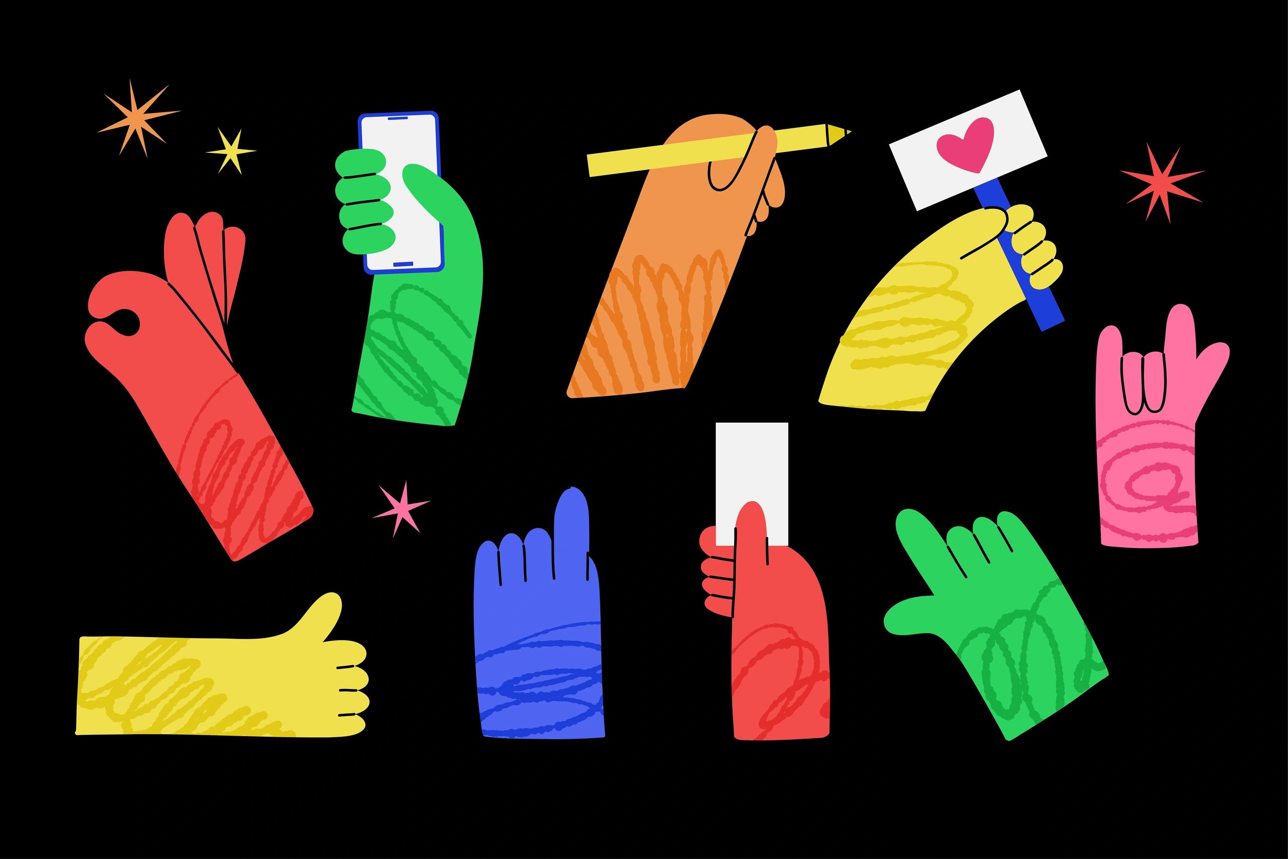Illustrated abstract partner logo asset