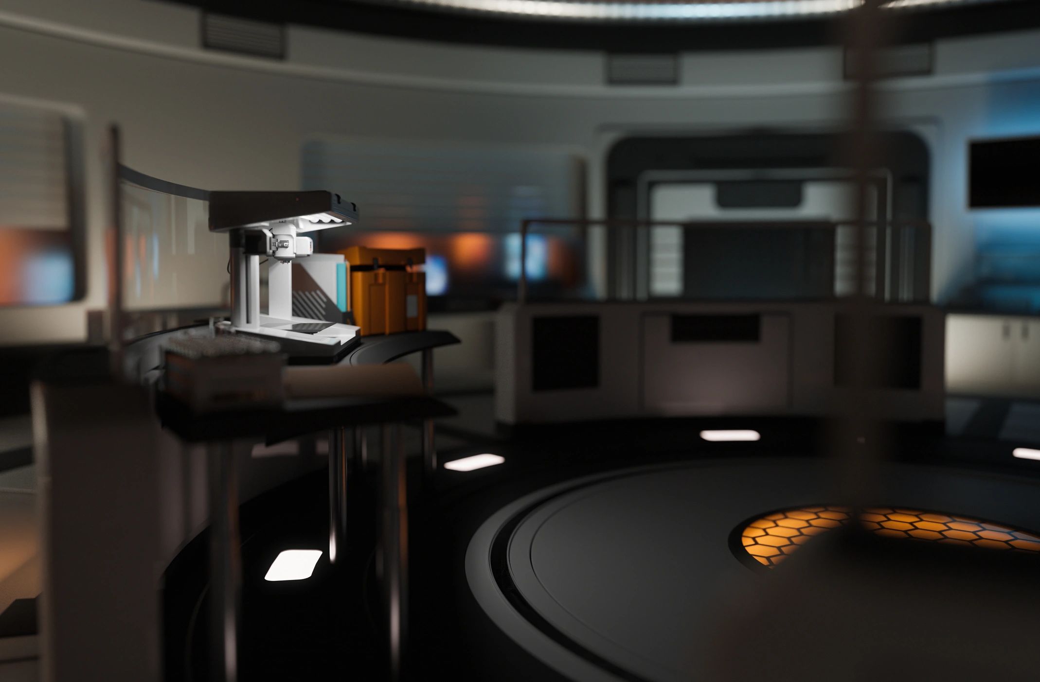 Advanced technology lab equipment in research facility