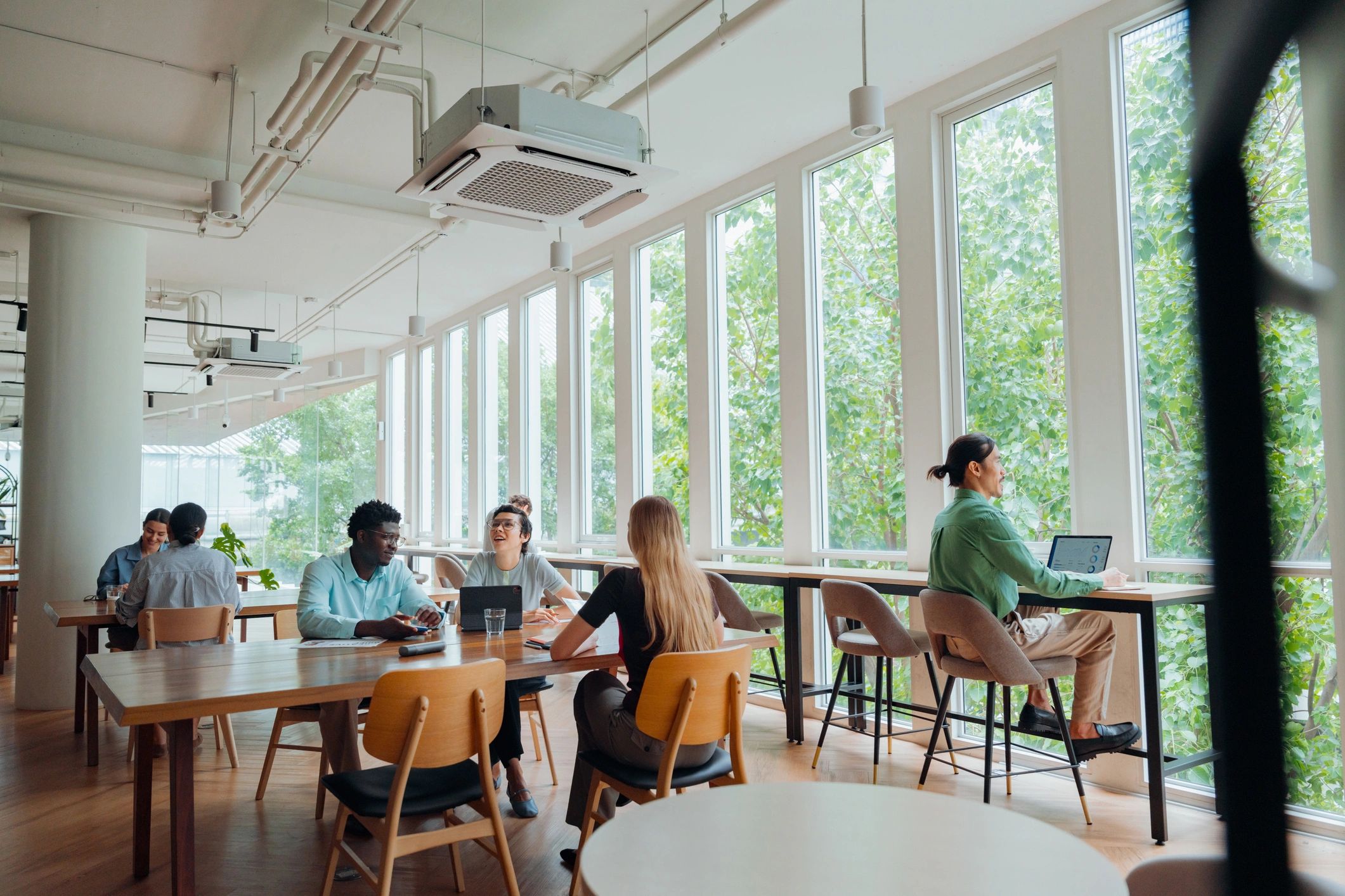 African professionals learning together in a modern workspace